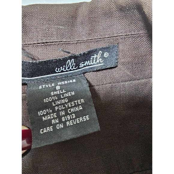 Willi Smith Women's Blazer & Pant Linen Suit - Brown - 8/10 - Picture 8 of 16